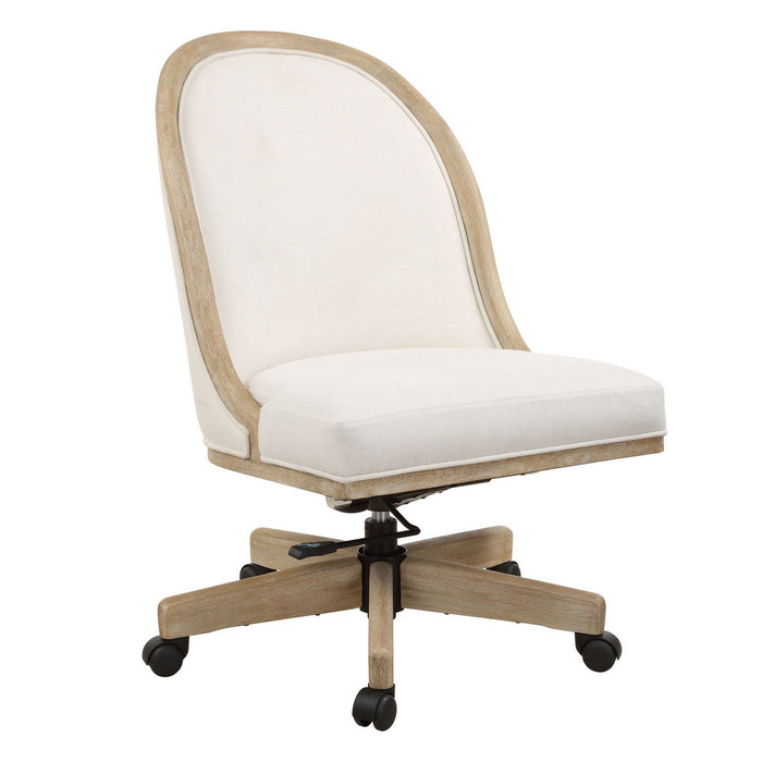 Uttermost 23799 Desk Chair, Light Oak With Natural