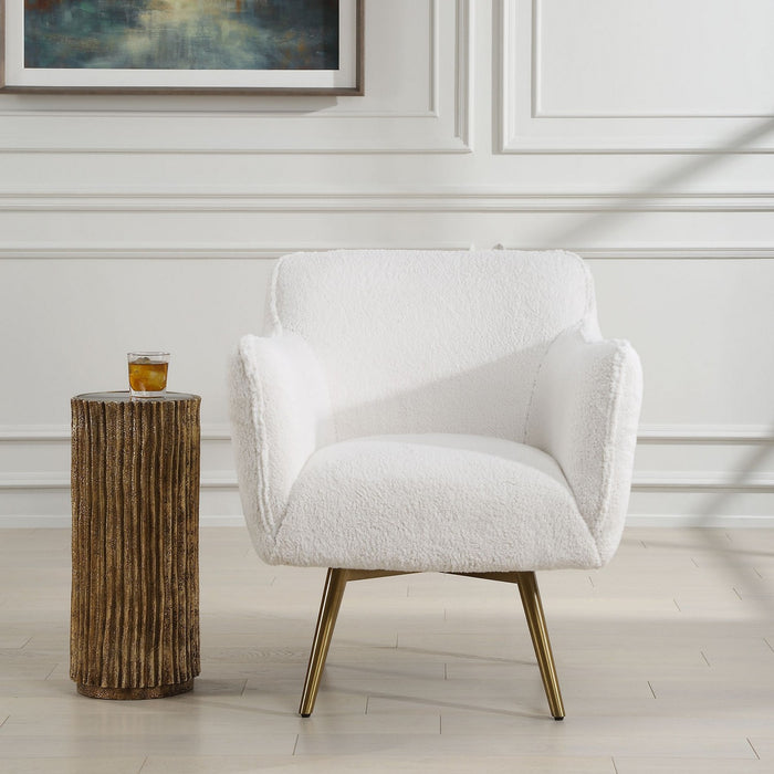 Uttermost 23805 Swivel Chair, Brushed Brass
