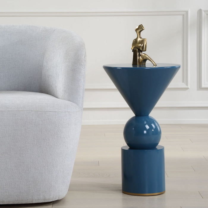 Uttermost 22944 Accent Table, Lustrous Blue