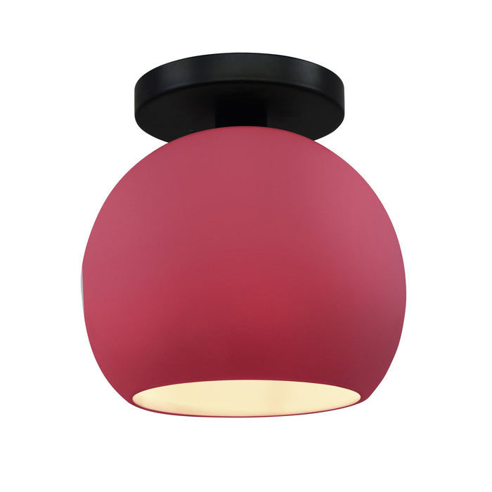 Justice Designs CER-6353-CRSE-MBLK One Light Semi-Flush Mount, Cerise