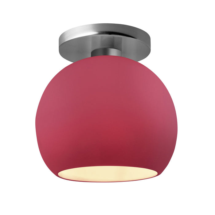 Justice Designs CER-6353-CRSE-NCKL One Light Semi-Flush Mount, Cerise