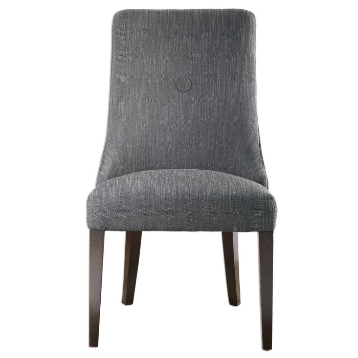 Uttermost 23240-2 Armless Chairs, Set Of 2, Charcoal Gray With Dark Walnut