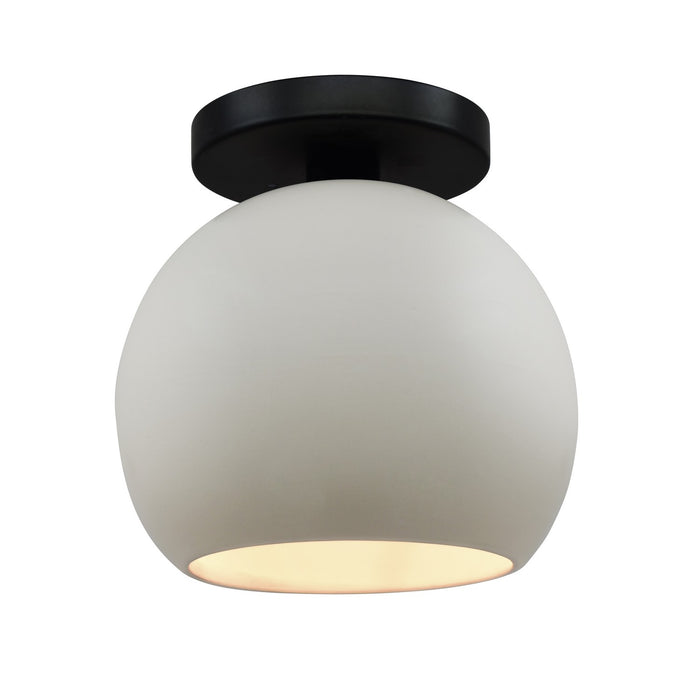 Justice Designs CER-6353-MAT-MBLK One Light Semi-Flush Mount, Matte White