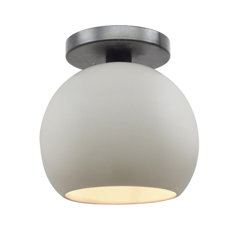 Justice Designs CER-6353-MAT-NCKL One Light Semi-Flush Mount, Matte White