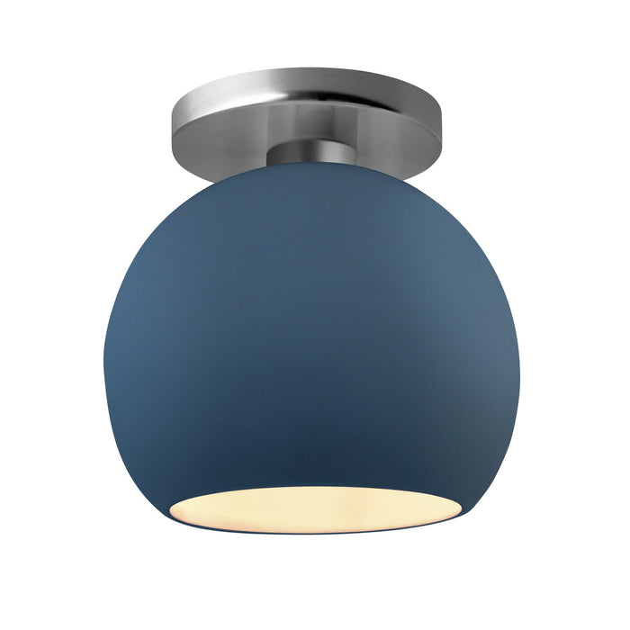 Justice Designs CER-6353-MDMT-NCKL One Light Semi-Flush Mount, Midnight Sky w/ Matte White