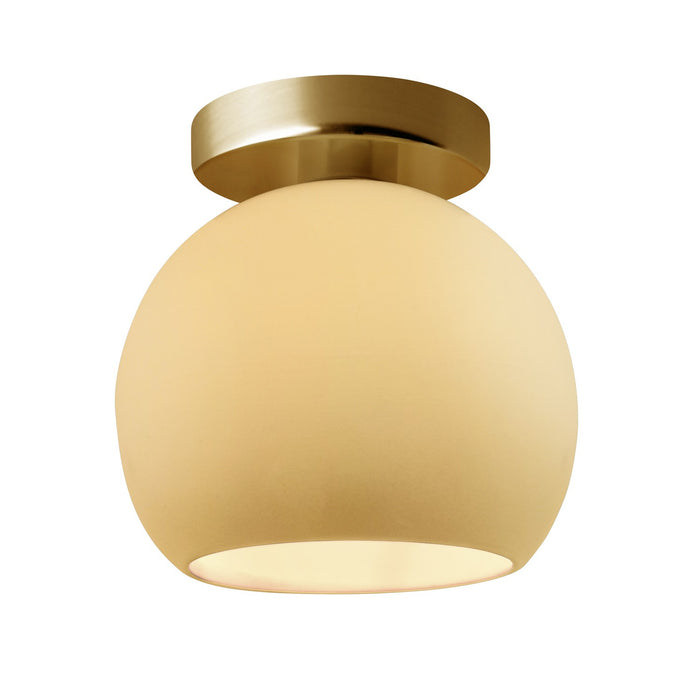 Justice Designs CER-6353-MYLW-MBLK One Light Semi-Flush Mount, Muted Yellow