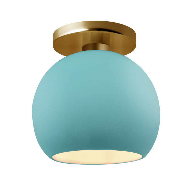 Justice Designs CER-6353-RFPL-BRSS One Light Semi-Flush Mount, Reflecting Pool