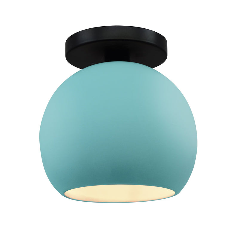 Justice Designs CER-6353-RFPL-MBLK One Light Semi-Flush Mount, Reflecting Pool