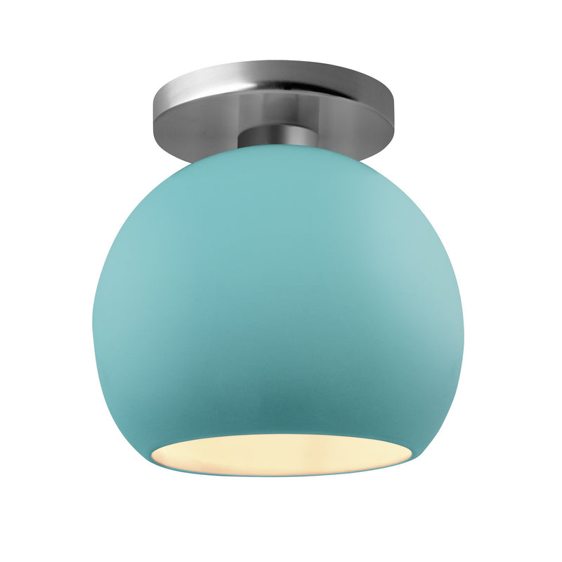 Justice Designs CER-6353-RFPL-NCKL One Light Semi-Flush Mount, Reflecting Pool