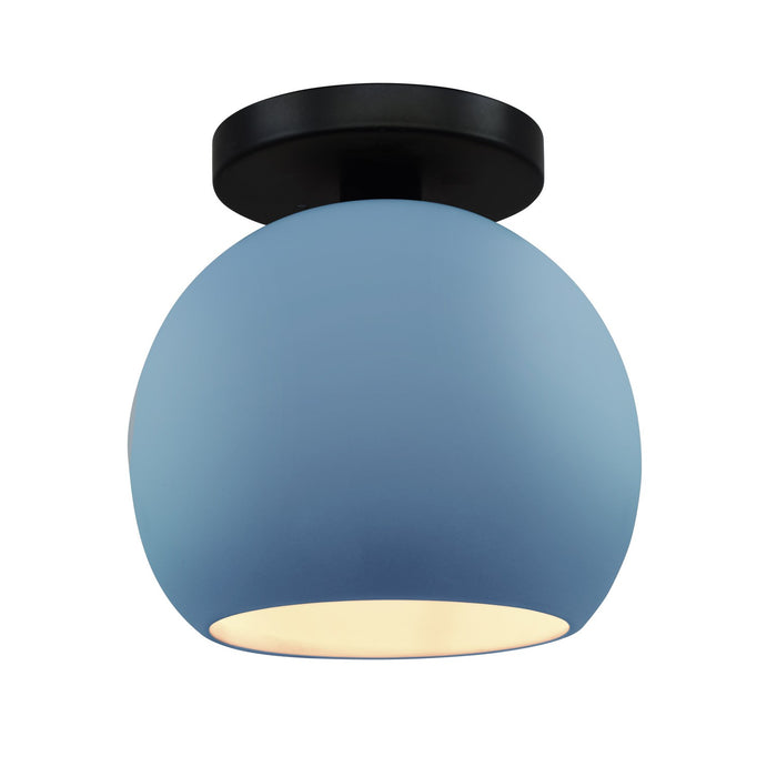 Justice Designs CER-6353-SKBL-MBLK One Light Semi-Flush Mount, Sky Blue