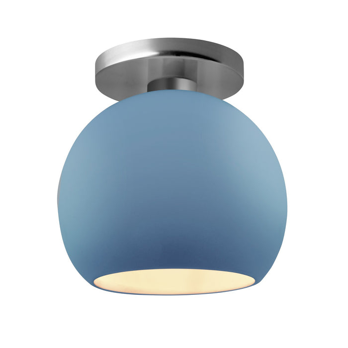 Justice Designs CER-6353-SKBL-NCKL One Light Semi-Flush Mount, Sky Blue