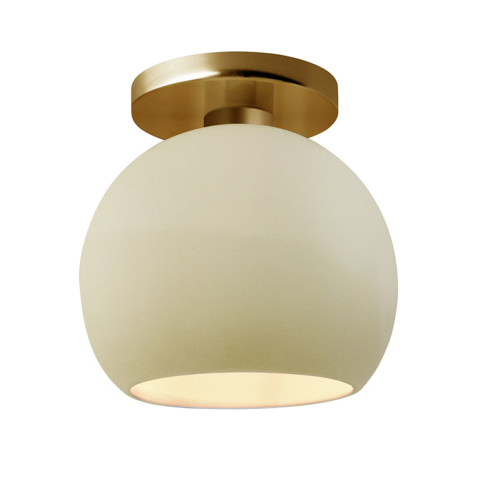 Justice Designs CER-6353-VAN-BRSS One Light Semi-Flush Mount, Vanilla (Gloss)