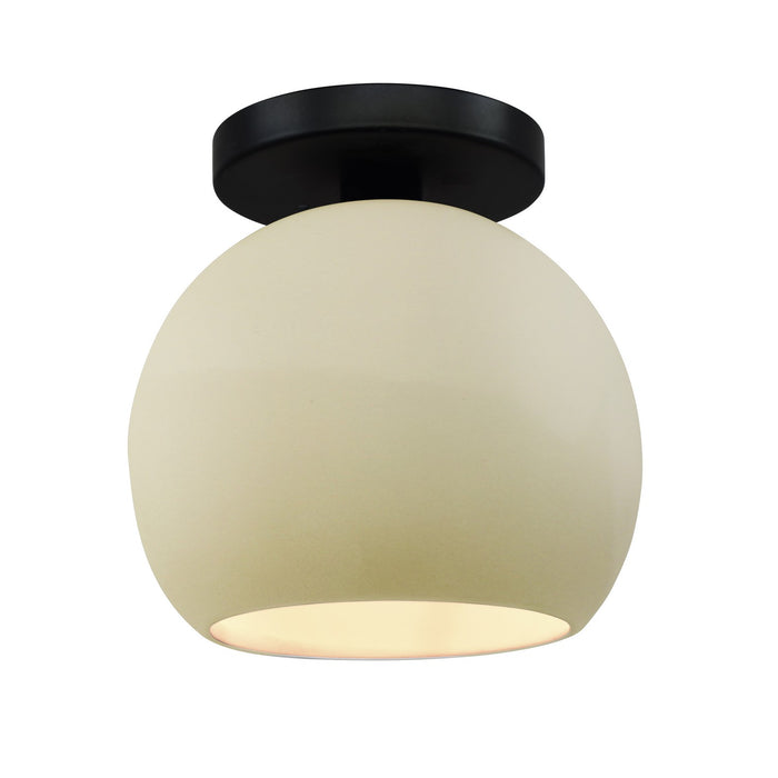 Justice Designs CER-6353-VAN-MBLK One Light Semi-Flush Mount, Vanilla (Gloss)
