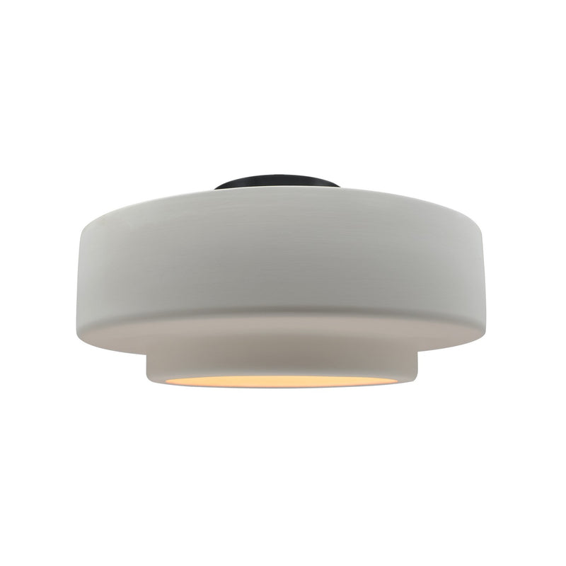 Justice Designs CER-6363-BIS-MBLK One Light Semi-Flush Mount, Bisque