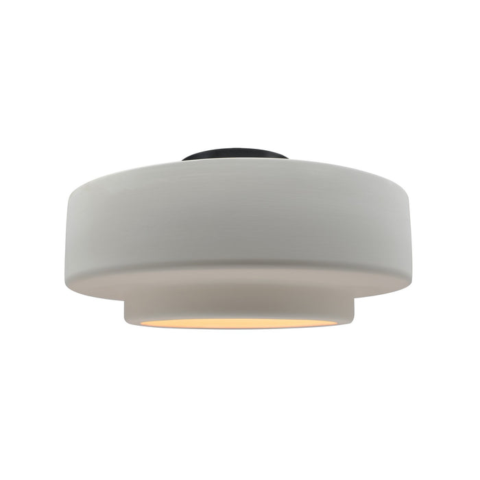 Justice Designs CER-6363-BIS-MBLK One Light Semi-Flush Mount, Bisque