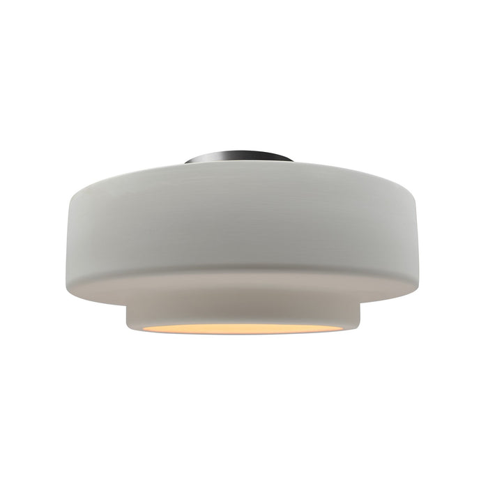 Justice Designs CER-6363-BIS-NCKL One Light Semi-Flush Mount, Bisque