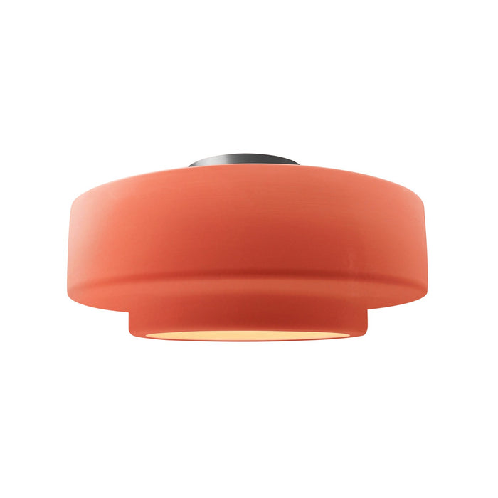 Justice Designs CER-6363-BSH-NCKL One Light Semi-Flush Mount, Gloss Blush