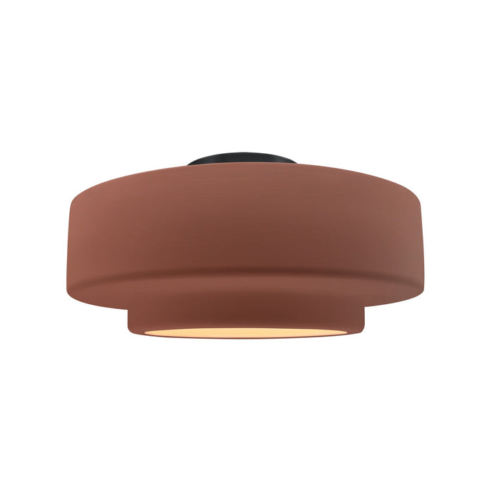 Justice Designs CER-6363-CLAY-MBLK One Light Semi-Flush Mount, Canyon Clay