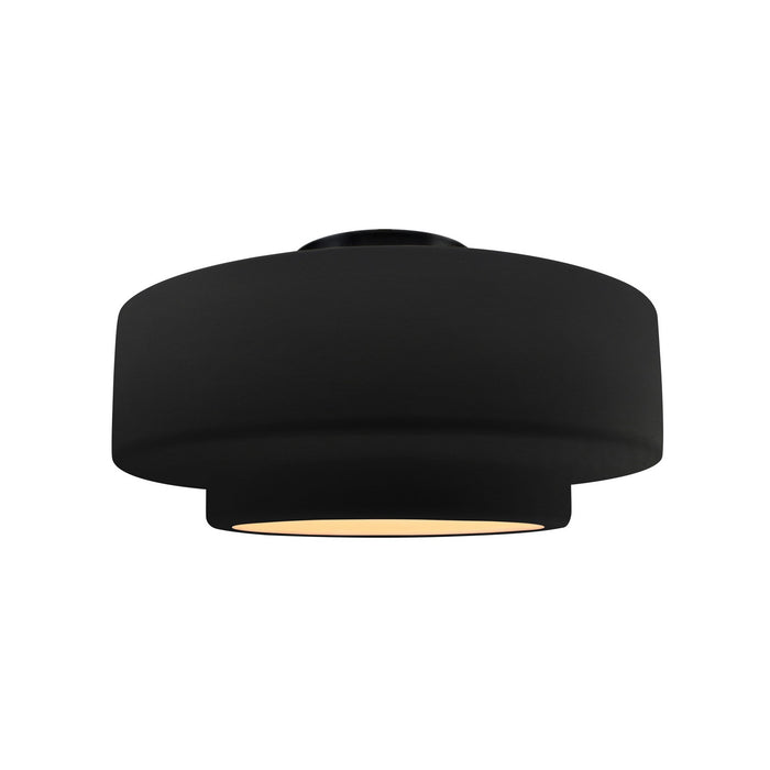 Justice Designs CER-6363-CRB-MBLK One Light Semi-Flush Mount, Carbon - Matte Black