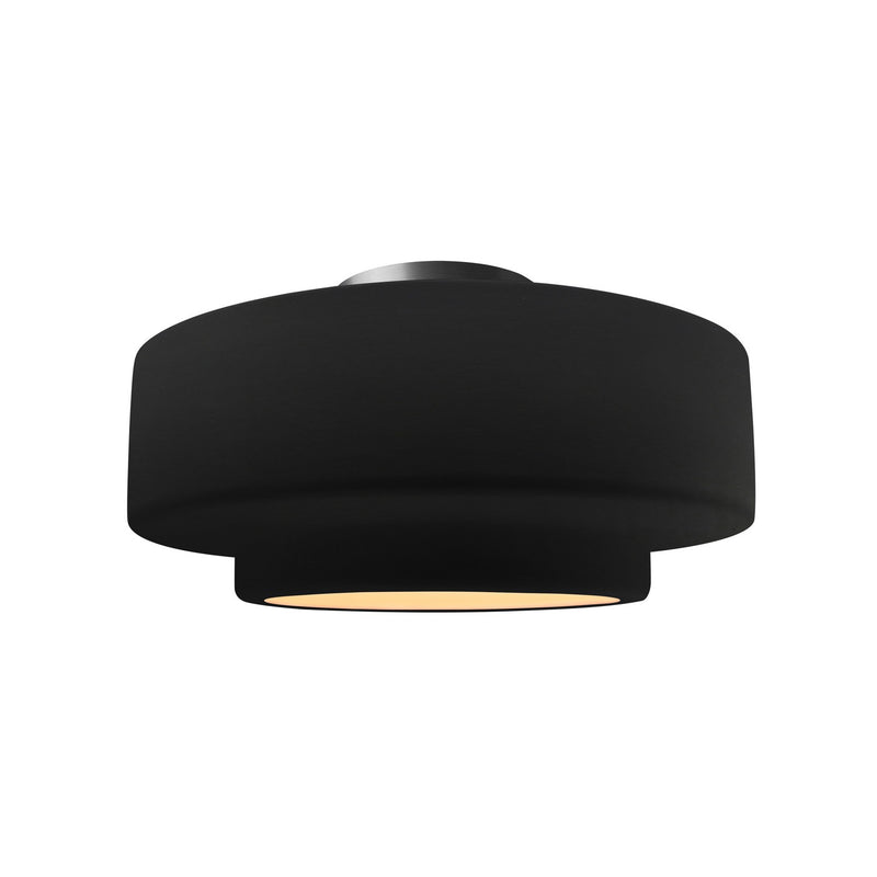 Justice Designs CER-6363-CRB-NCKL One Light Semi-Flush Mount, Carbon - Matte Black