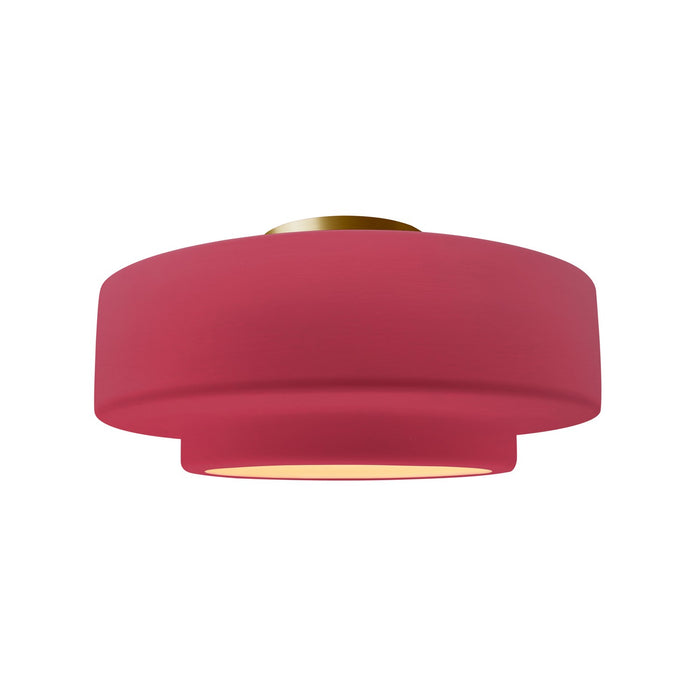 Justice Designs CER-6363-CRSE-BRSS One Light Semi-Flush Mount, Cerise