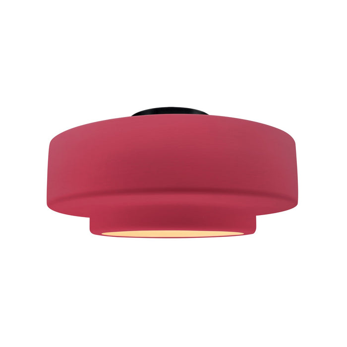 Justice Designs CER-6363-CRSE-MBLK One Light Semi-Flush Mount, Cerise