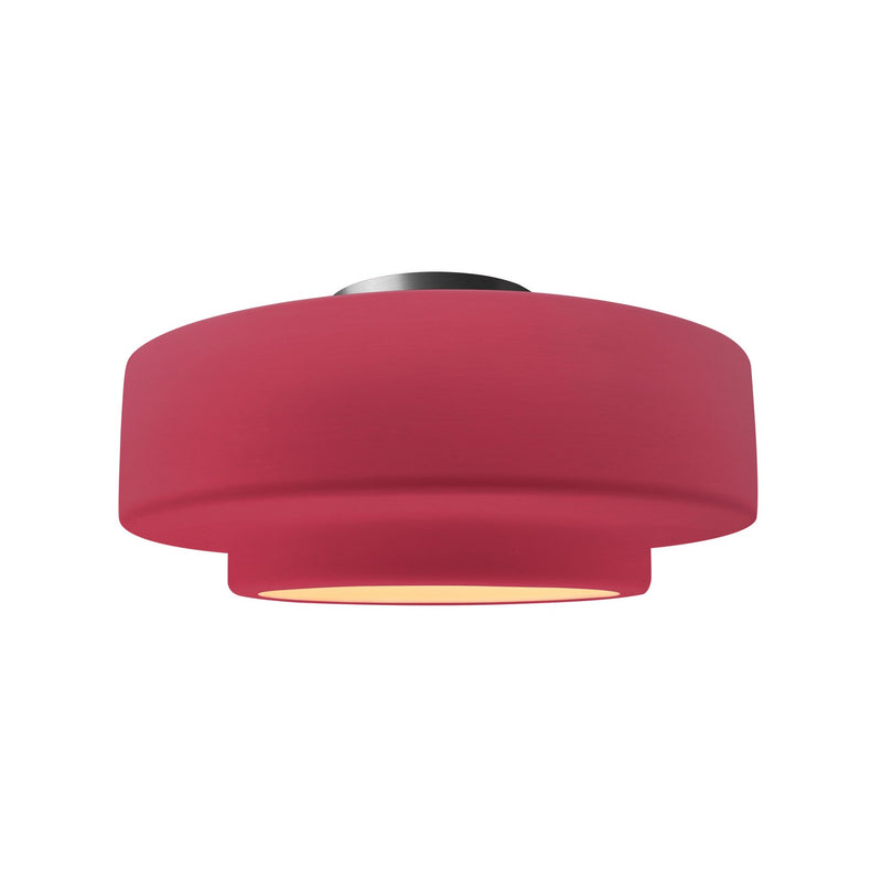 Justice Designs CER-6363-CRSE-NCKL One Light Semi-Flush Mount, Cerise