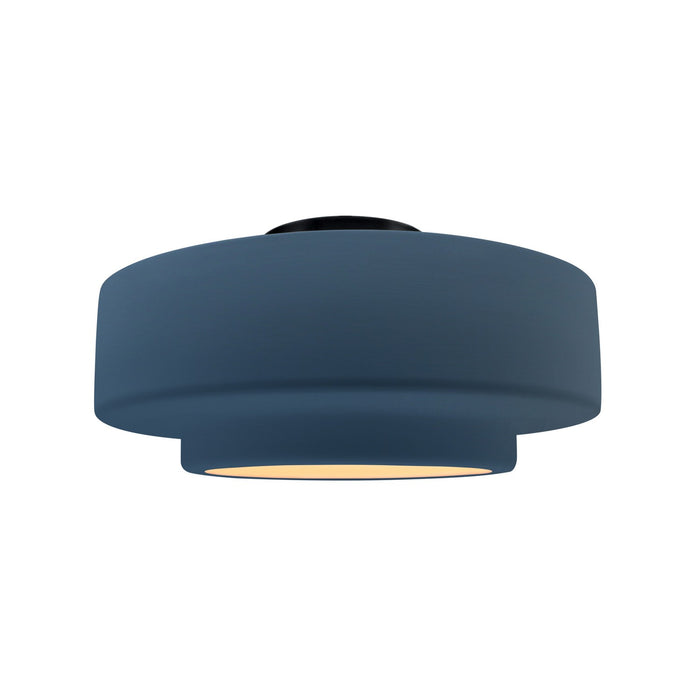 Justice Designs CER-6363-MDMT-MBLK One Light Semi-Flush Mount, Midnight Sky w/ Matte White