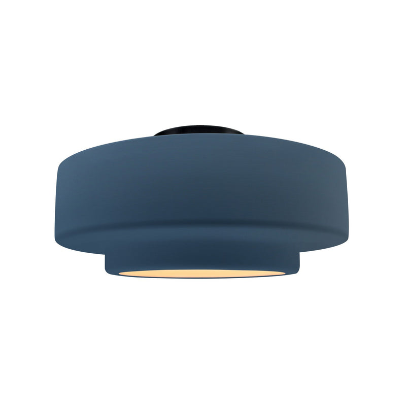 Justice Designs CER-6363-MID-MBLK One Light Semi-Flush Mount, Midnight Sky