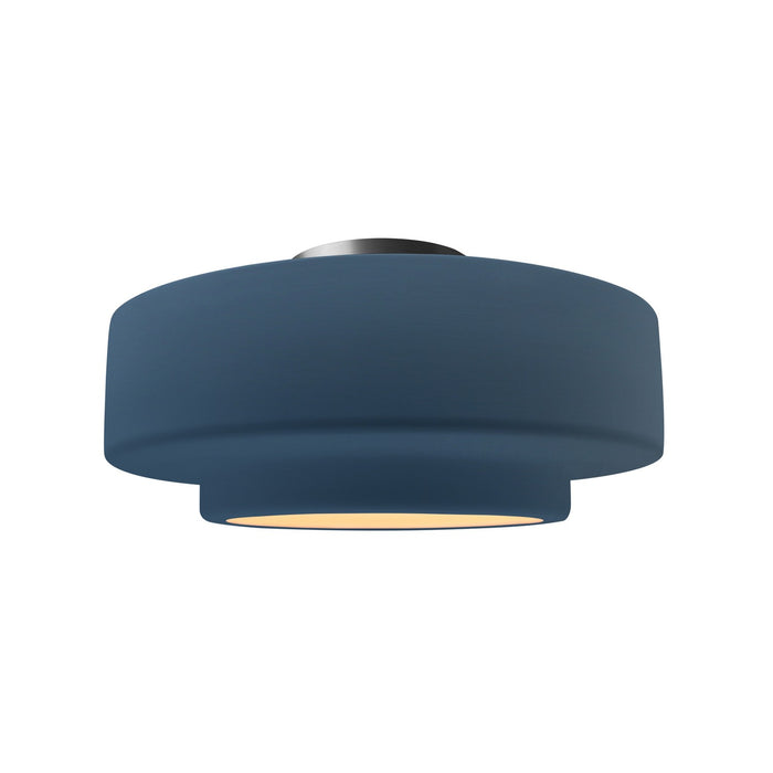 Justice Designs CER-6363-MID-NCKL One Light Semi-Flush Mount, Midnight Sky