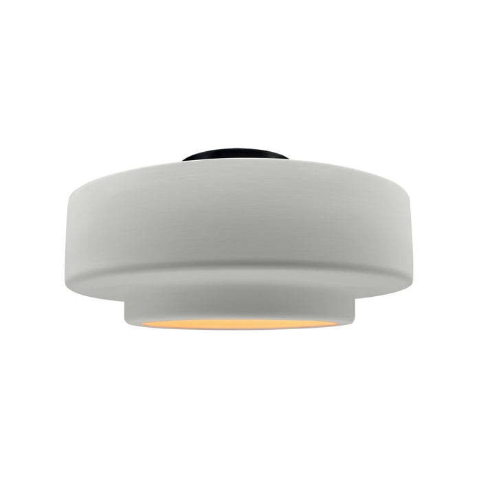 Justice Designs CER-6363-MTGD-MBLK One Light Semi-Flush Mount, Matte White w/ Champagne Gold