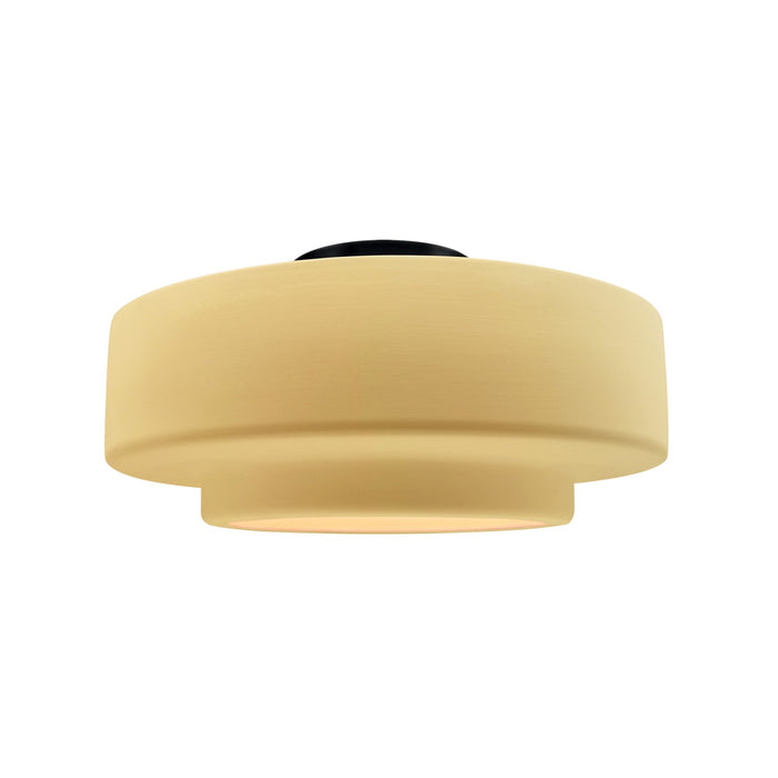 Justice Designs CER-6363-MYLW-MBLK One Light Semi-Flush Mount, Muted Yellow