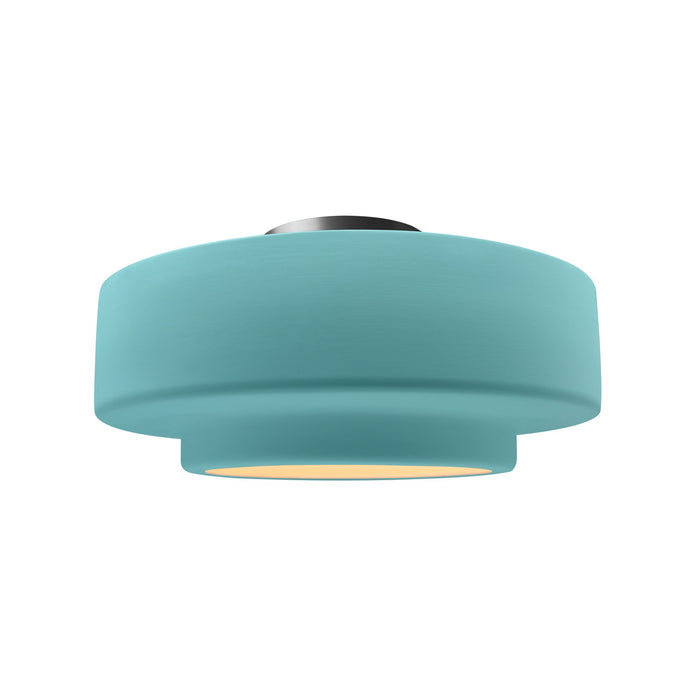 Justice Designs CER-6363-RFPL-NCKL One Light Semi-Flush Mount, Reflecting Pool