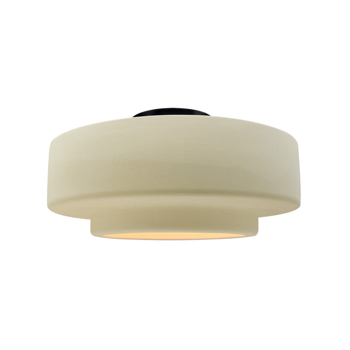 Justice Designs CER-6363-VAN-MBLK One Light Semi-Flush Mount, Vanilla (Gloss)