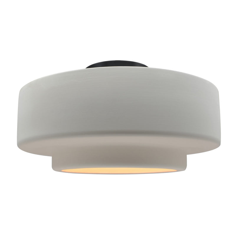 Justice Designs CER-6365-BIS-MBLK One Light Semi-Flush Mount, Bisque