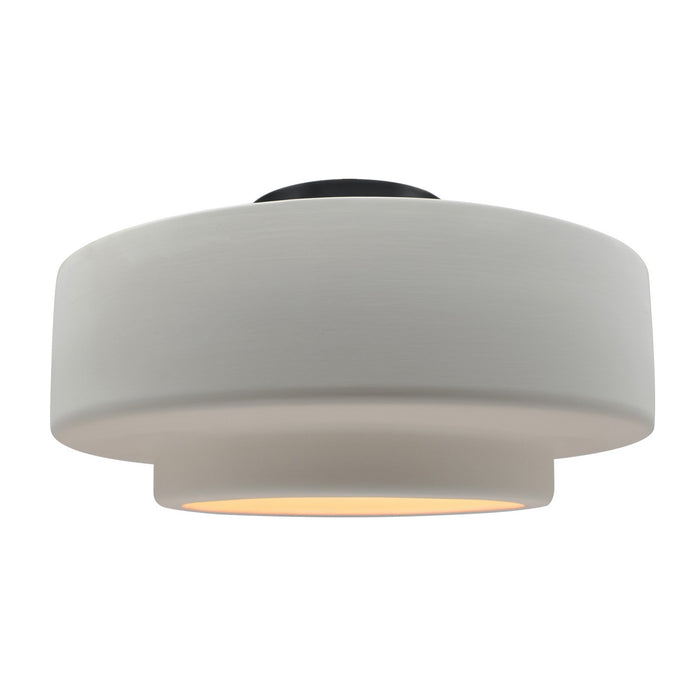 Justice Designs CER-6365-BIS-MBLK One Light Semi-Flush Mount, Bisque