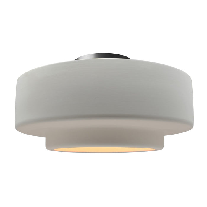 Justice Designs CER-6365-BIS-NCKL One Light Semi-Flush Mount, Bisque