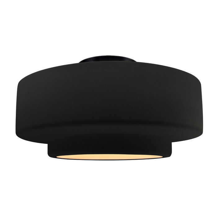 Justice Designs CER-6365-CRB-MBLK One Light Semi-Flush Mount, Carbon - Matte Black