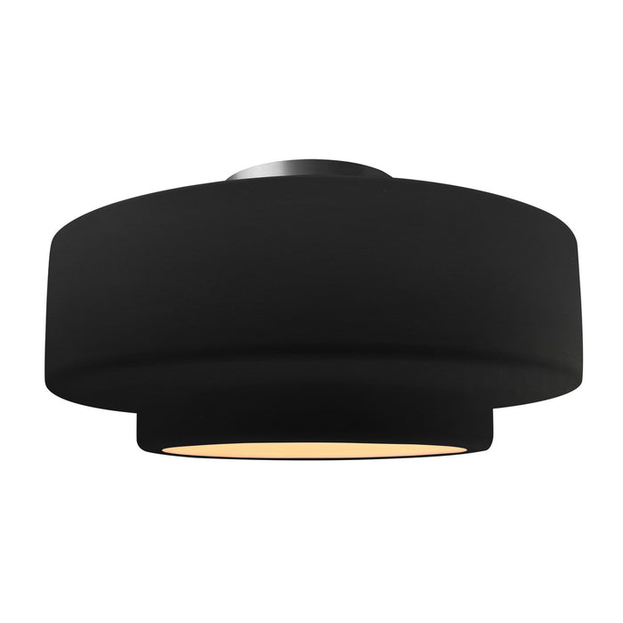 Justice Designs CER-6365-CRB-NCKL One Light Semi-Flush Mount, Carbon - Matte Black