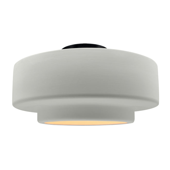 Justice Designs CER-6365-MAT-MBLK One Light Semi-Flush Mount, Matte White