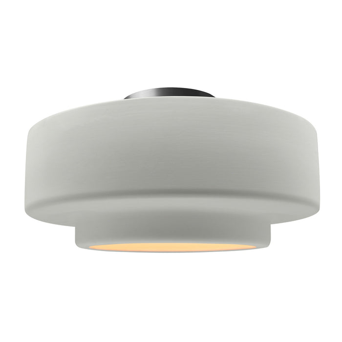 Justice Designs CER-6365-MAT-NCKL One Light Semi-Flush Mount, Matte White