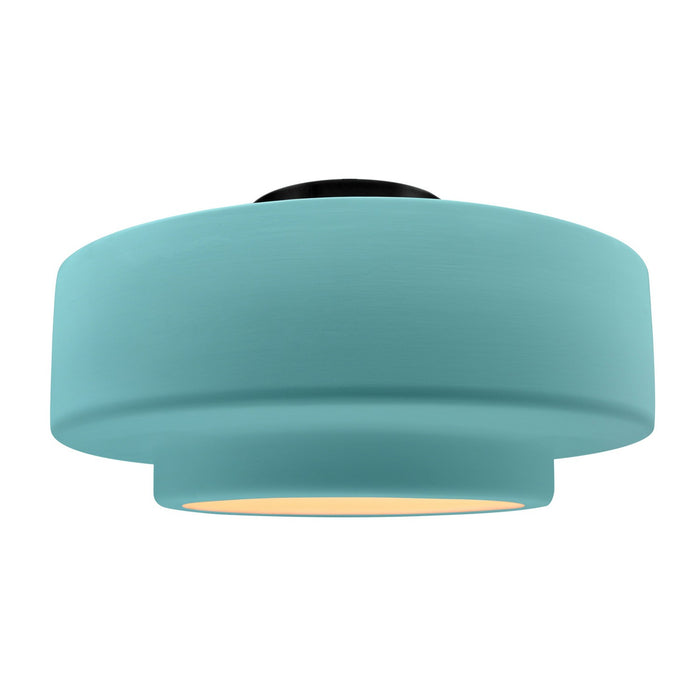 Justice Designs CER-6365-RFPL-MBLK One Light Semi-Flush Mount, Reflecting Pool