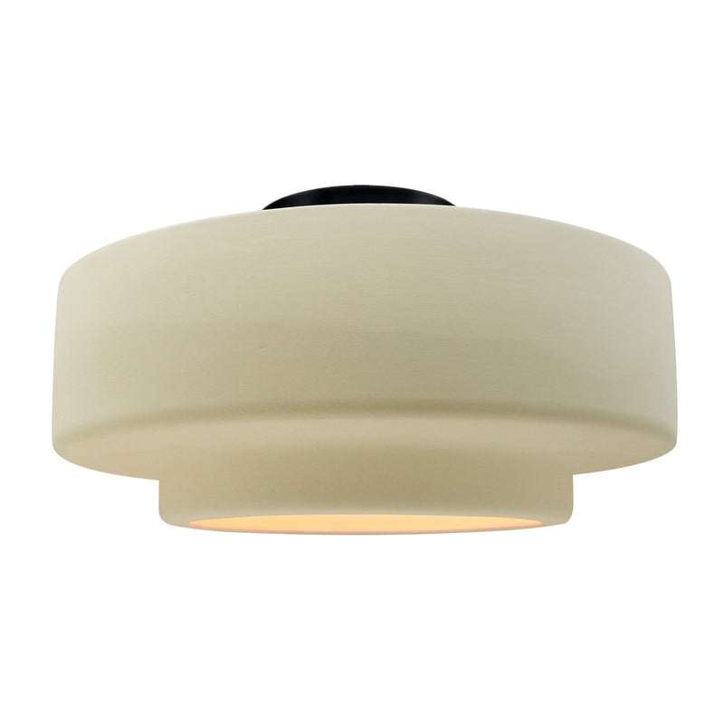 Justice Designs CER-6365-VAN-MBLK One Light Semi-Flush Mount, Vanilla (Gloss)