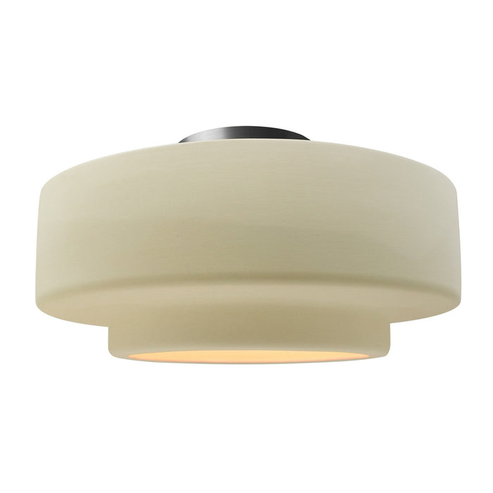 Justice Designs CER-6365-VAN-NCKL One Light Semi-Flush Mount, Vanilla (Gloss)