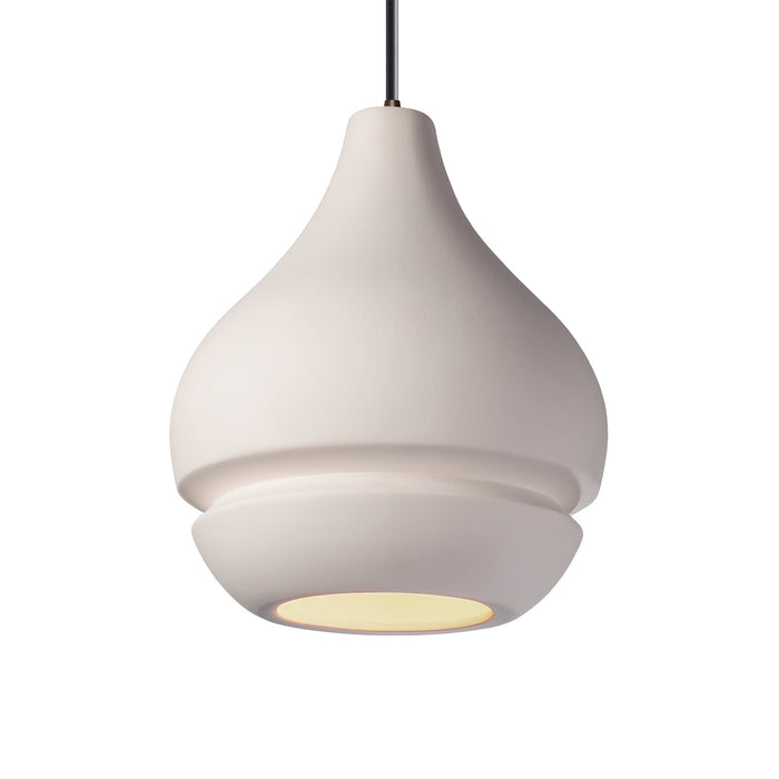 Justice Designs CER-6400-BIS-DBRZ-BKCD One Light Pendant, Bisque