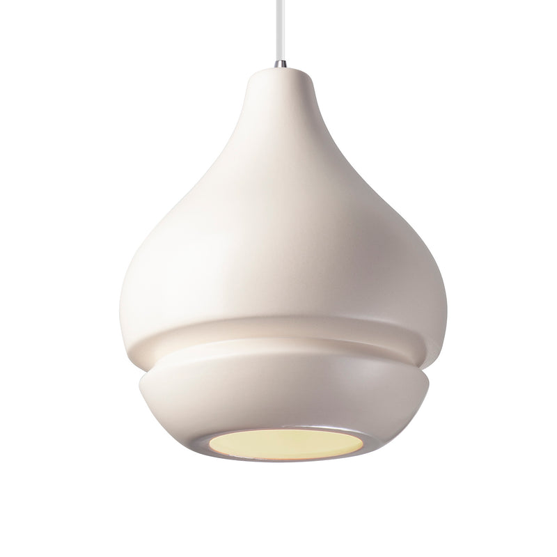 Justice Designs CER-6400-MAT-CROM-WTCD One Light Pendant, Matte White