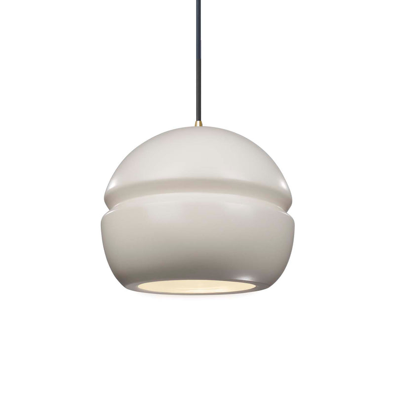Justice Designs CER-6410-MAT-ABRS-BKCD One Light Pendant, Matte White
