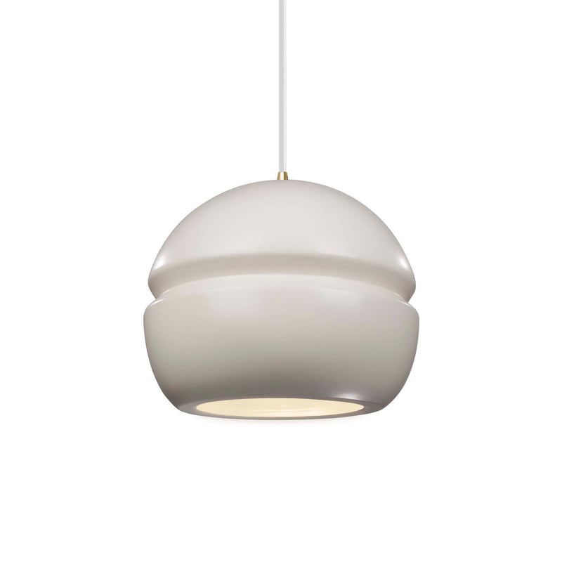 Justice Designs CER-6410-MAT-ABRS-WTCD One Light Pendant, Matte White