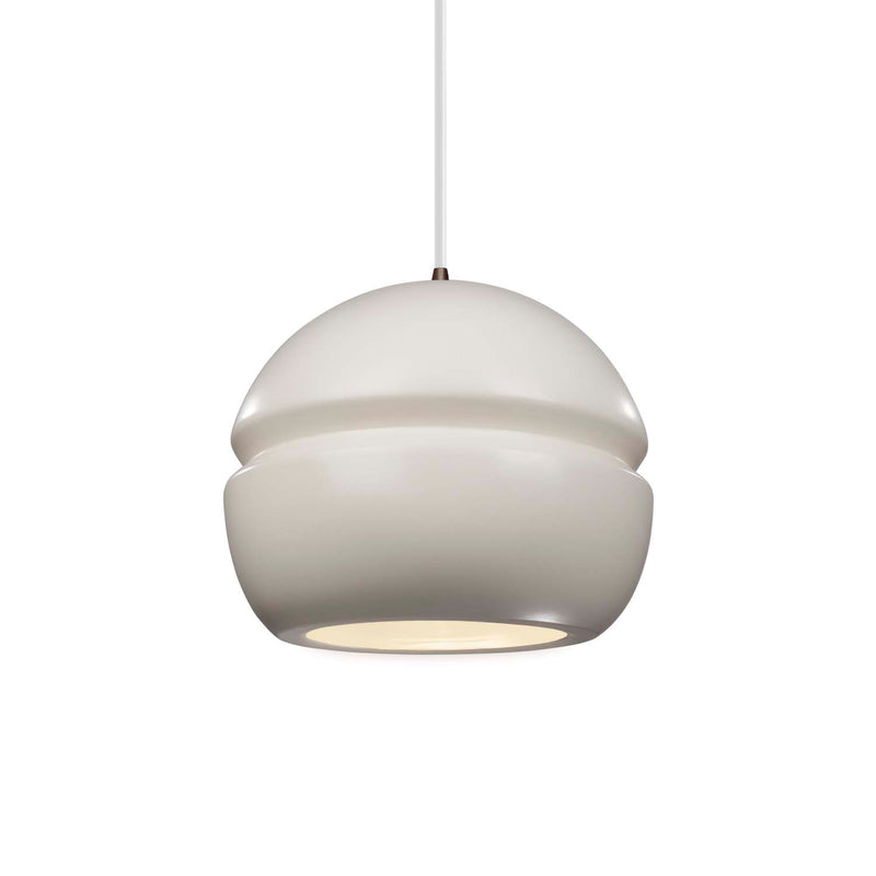 Justice Designs CER-6410-MAT-DBRZ-WTCD One Light Pendant, Matte White