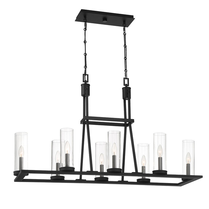 Eurofase 38222-016 Eight Light Island Chandelier, Matte Black